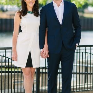 Shoshanna bejeweled neckline dress